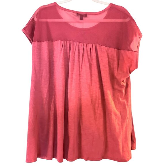 Lane Bryant Womens Top Tunic Tee Size 18 20 Pink Crochet Details - Picture 3 of 3